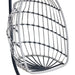 GRHeavy-Duty Iron Hanging Chair with Wicker Weave – Single Person Swing for Indoor/Outdoor (Gray) Default -DTYStore