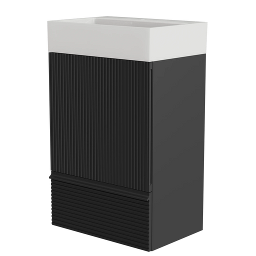 Gada-20F-312 Gada 20' Striped Matt Black Bathroom Vanity WITHOUT Sink, Freestanding Bathroom Cabinet for Modern Bathroom, KD Default -DTYStore