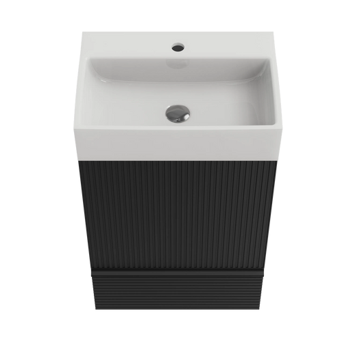 Gada-20F-312 Gada 20' Striped Matt Black Bathroom Vanity WITHOUT Sink, Freestanding Bathroom Cabinet for Modern Bathroom, KD Default -DTYStore