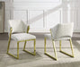 Galdesa Teddy Sherpa & Mirrored Gold Finish Side Chair (Set of 2) Default -DTYStore