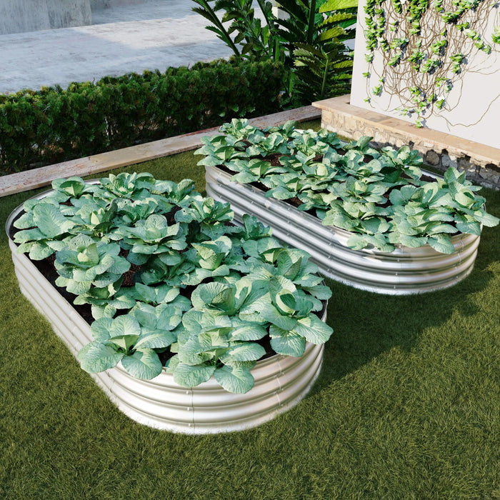 Galvanized Raised Garden Bed Kit, Heavy Duty, Rust-Resistant, 6x3x1ft, Silver Default -DTYStore