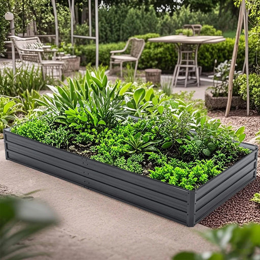 Galvanized Raised Garden Beds Outdoor // 8×4×1 ft Planter Raised Beds for Gardening, Vegetables, Flowers // Large Metal Garden Box Default -DTYStore