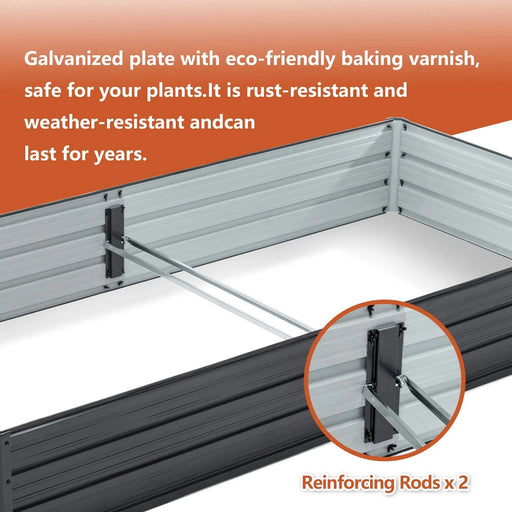 Galvanized Raised Garden Beds Outdoor // 8×4×1 ft Planter Raised Beds for Gardening, Vegetables, Flowers // Large Metal Garden Box Default -DTYStore
