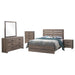 Geary Oak 5-piece Slatted Headboard Panel Bedroom Set Default -DTYStore