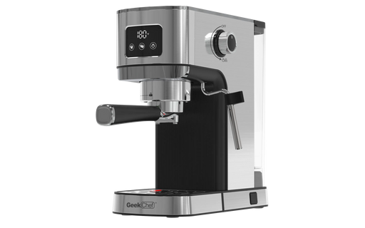 Geek Chef Espresso Machine, Cappuccino & Latte Machine with ESE POD Filter & Milk Frother Steam Wand, Accurate Temperature & Time Control, Compact Coffee Machine for Home,Stainless Steel Default -DTYStore