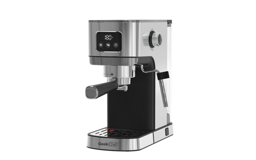 Geek Chef Espresso Machine, Cappuccino & Latte Machine with ESE POD Filter & Milk Frother Steam Wand, Accurate Temperature & Time Control, Compact Coffee Machine for Home,Stainless Steel Default -DTYStore