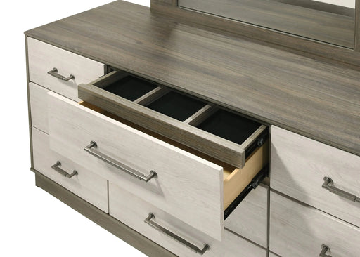 Gem Modern Style 4 Pc Queen Bedroom Set Made with Wood in Beige & Brown Default -DTYStore