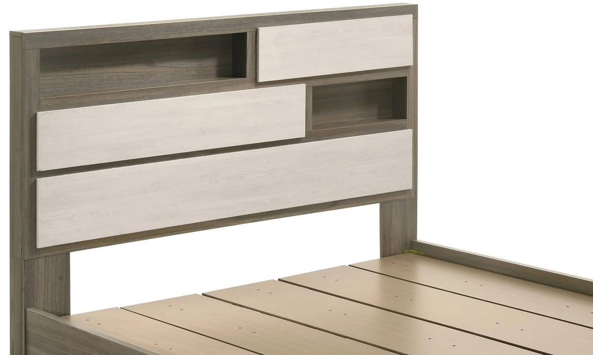 Gem Modern Style 4 Pc Queen Bedroom Set Made with Wood in Beige & Brown Default -DTYStore