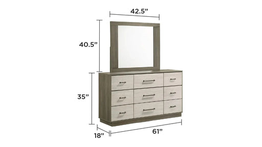 Gem Modern Style 5 Pc Queen Bedroom Set Made with Wood in Beige & Brown Default -DTYStore