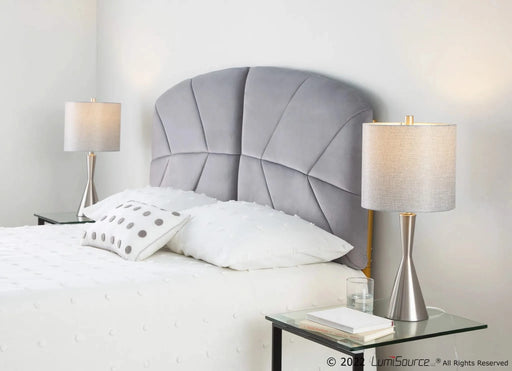 Gemma 23' Contemporary Metal Table Lamp in Brushed Nickel and Grey Linen Shade from Grandview Gallery by LumiSource - Set of 2 Default -DTYStore