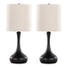 Genie 24' Contemporary Metal Table Lamp in Matte Black Metal with Oatmeal Linen Shade from Grandview Gallery by LumiSource - Set of 2 Default -DTYStore