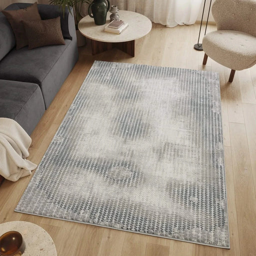 Geometrix GC_DIM1002 Gray 7 ft. 10 in. x 10 ft. 6 in. Area Rug Default -DTYStore