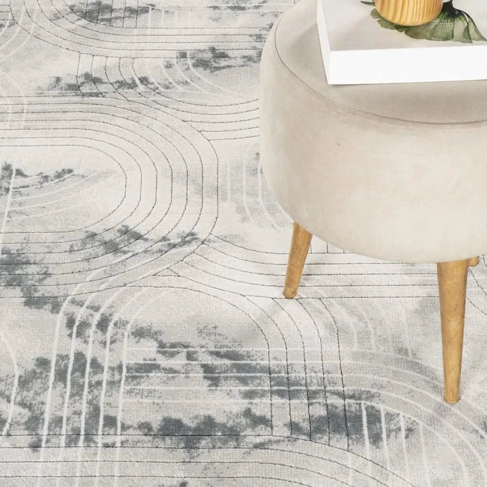 Geometrix GC_DIM1003 Gray 7 ft. 10 in. x 10 ft. 6 in. Area Rug Default -DTYStore