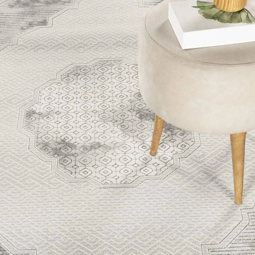 Geometrix GC_DIM1004 Gray 7 ft. 10 in. x 10 ft. 6 in. Area Rug Default -DTYStore