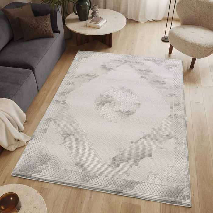 Geometrix GC_DIM1004 Gray 7 ft. 10 in. x 10 ft. 6 in. Area Rug Default -DTYStore