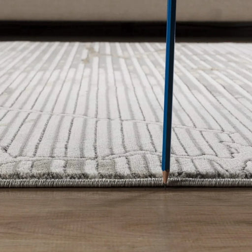 Geometrix GC_DIM1005 Gray 5 ft. 3 in. x 7 ft. 3 in. Area Rug Default -DTYStore