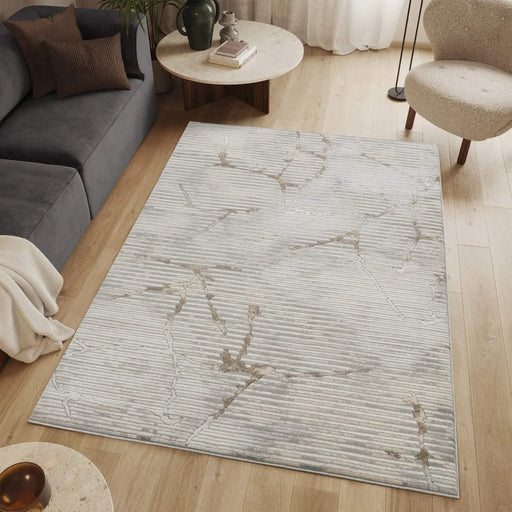 Geometrix GC_DIM1005 Gray 5 ft. 3 in. x 7 ft. 3 in. Area Rug Default -DTYStore