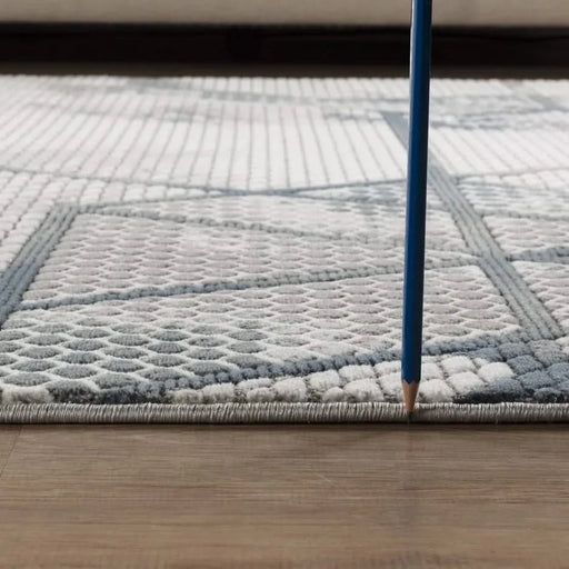 Geometrix GC_DIM1006 Gray 7 ft. 10 in. x 10 ft. 6 in. Area Rug Default -DTYStore