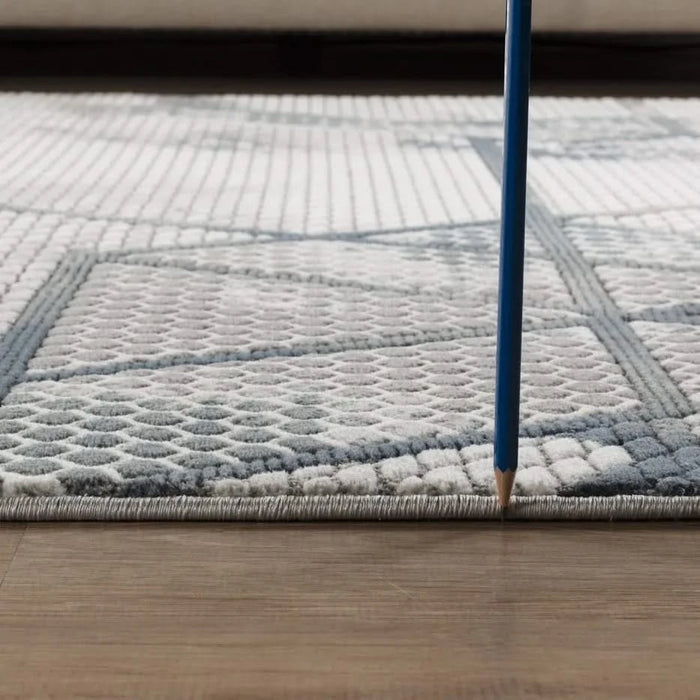 Geometrix GC_DIM1006 Gray 7 ft. 10 in. x 10 ft. 6 in. Area Rug Default -DTYStore