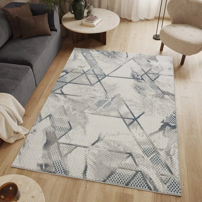 Geometrix GC_DIM1006 Gray 7 ft. 10 in. x 10 ft. 6 in. Area Rug Default -DTYStore