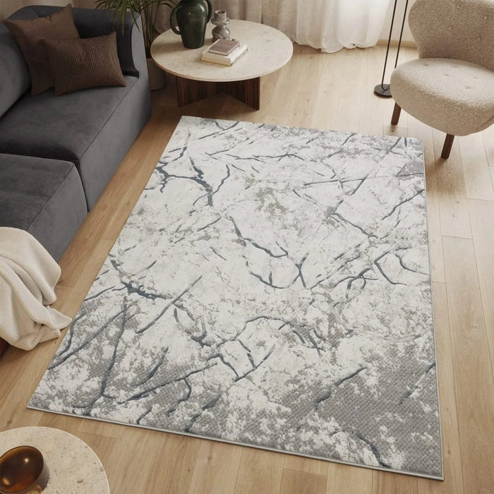 Geometrix GC_DIM1007 Gray 5 ft. 3 in. x 7 ft. 3 in. Area Rug Default -DTYStore
