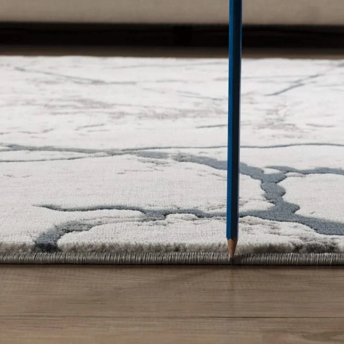 Geometrix GC_DIM1007 Gray 5 ft. 3 in. x 7 ft. 3 in. Area Rug Default -DTYStore