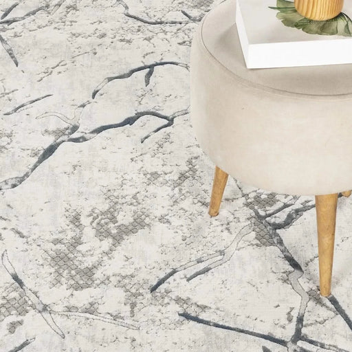 Geometrix GC_DIM1007 Gray 5 ft. 3 in. x 7 ft. 3 in. Area Rug Default -DTYStore