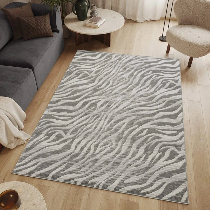 Geometrix GC_DIM1008 Gray 7 ft. 10 in. x 10 ft. 6 in. Area Rug Default -DTYStore