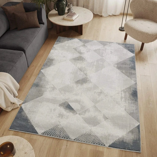 Geometrix GC_DIM1009 Gray 7 ft. 10 in. x 10 ft. 6 in. Area Rug Default -DTYStore
