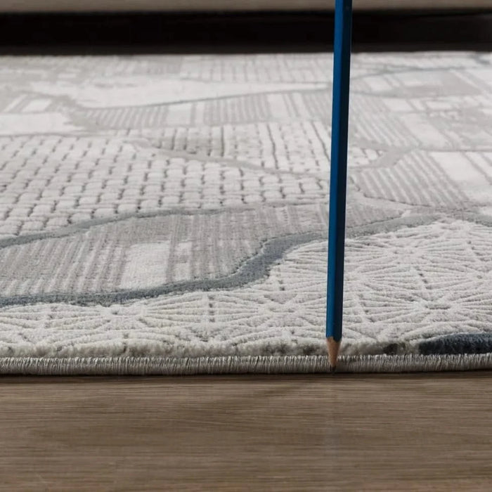 Geometrix GC_DIM1010 Gray 5 ft. 3 in. x 7 ft. 3 in. Area Rug Default -DTYStore