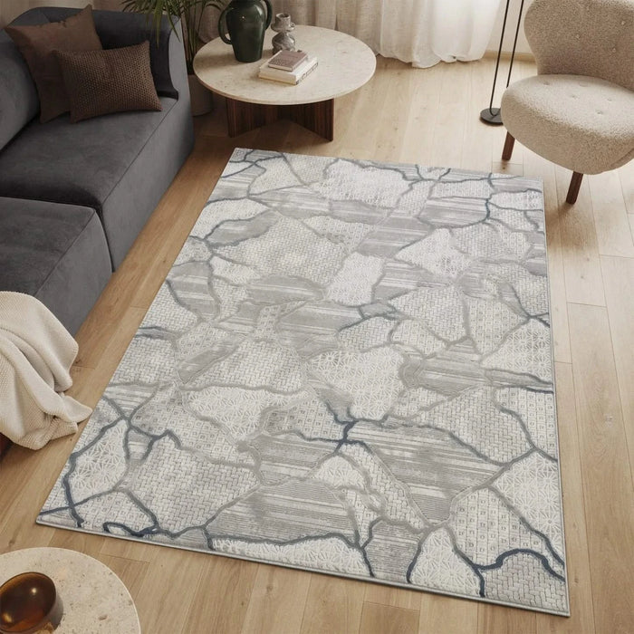 Geometrix GC_DIM1010 Gray 5 ft. 3 in. x 7 ft. 3 in. Area Rug Default -DTYStore
