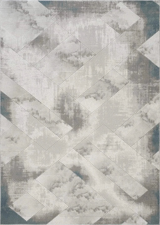 Geometrix GC_DIM1012 Gray 5 ft. 3 in. x 7 ft. 3 in. Area Rug Default -DTYStore