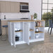 Ginger Kitchen Island, Three Open Shelves, Two Cabinets Default -DTYStore