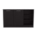 Ginger Kitchen Island, Three Open Shelves, Two Cabinets Black Default -DTYStore