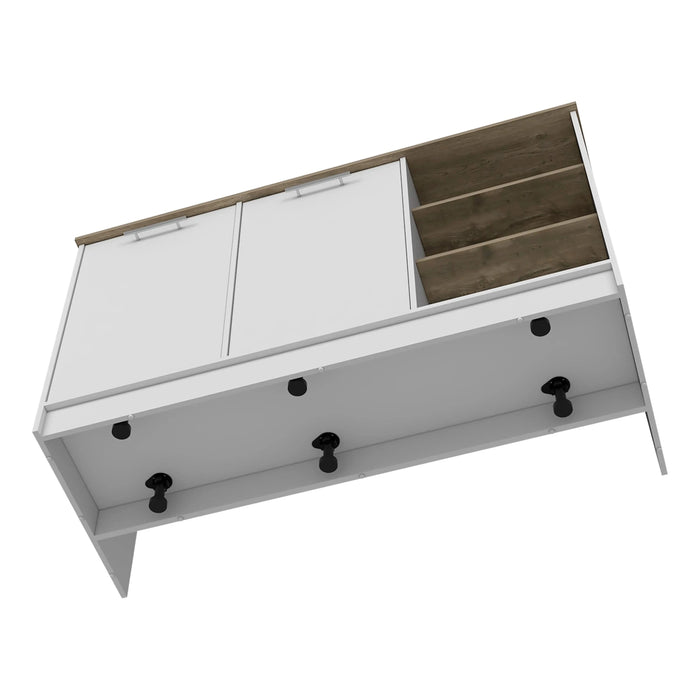 Ginger Kitchen Island, Three Open Shelves, Two Cabinets Default -DTYStore