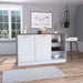 Ginger Kitchen Island, Three Open Shelves, Two Cabinets Default -DTYStore