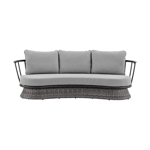 Giotto Wicker and Aluminum Outdoor Sofa in Black and Dark Gray Default -DTYStore