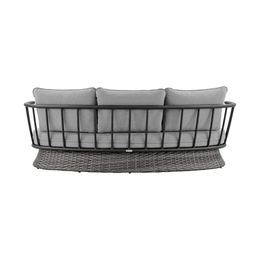 Giotto Wicker and Aluminum Outdoor Sofa in Black and Dark Gray Default -DTYStore