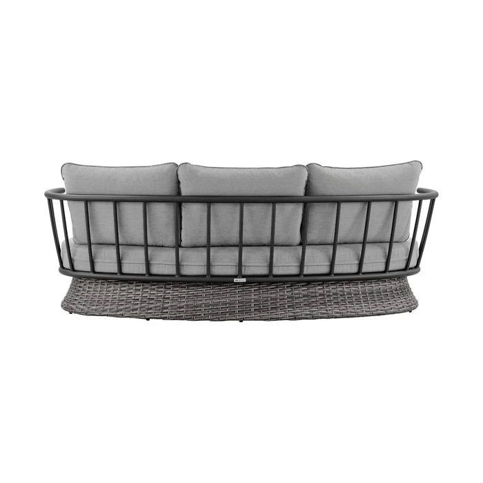Giotto Wicker and Aluminum Outdoor Sofa in Black and Dark Gray Default -DTYStore