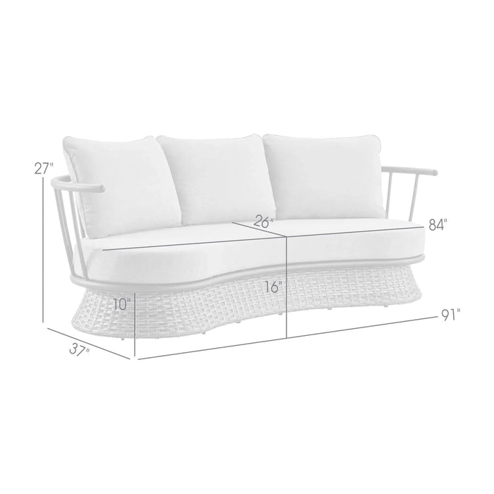 Giotto Wicker and Aluminum Outdoor Sofa in Black and Dark Gray Default -DTYStore