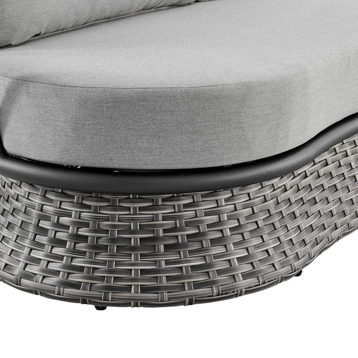 Giotto Wicker and Aluminum Outdoor Sofa in Black and Dark Gray Default -DTYStore