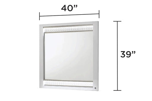 Glam Modern Style 4 Pc King Bedroom Set with LED Headboard Made with Wood in White(CA INVENTORY) Default -DTYStore