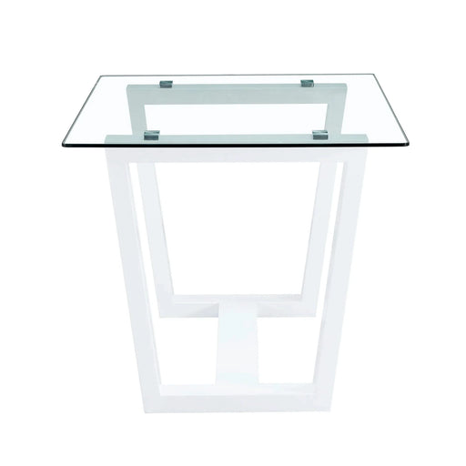 Glass Dining Table Large Modern Minimalist Rectangular for 6-8 with 0.4' Tempered Glass Tabletop and white MDF Trapezoid Bracket,For Kitchen Dining Living Meeting Room Banquet Hall F-1550 Default -DTYStore