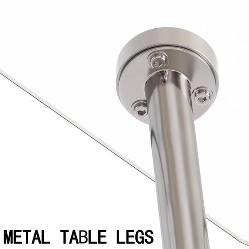 Glass Dining Table, Modern Rectangular Table with Tempered Glass Tabletop & Sliver metal Legs, Simplistic Kitchen Table, Versatile Table for Home Office (0 damage) Default -DTYStore