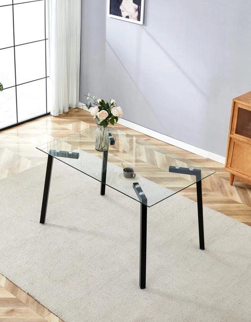 Glass Dining Table Transparent, 130*80* 8MM Default -DTYStore