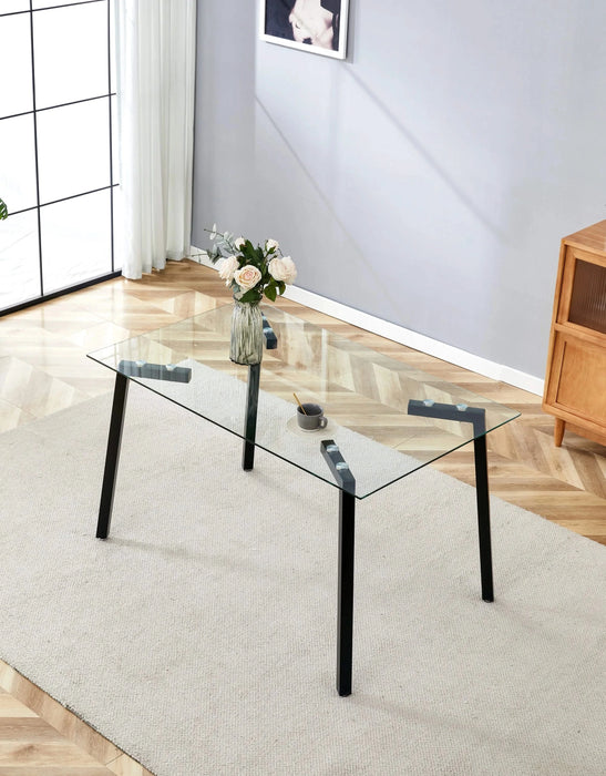 Glass Dining Table Transparent, 130*80* 8MM Default -DTYStore