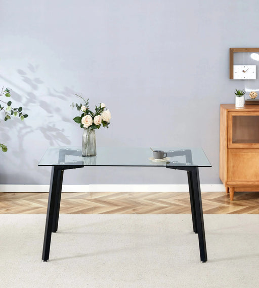 Glass Dining Table Transparent, 130*80* 8MM Default -DTYStore