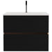 Gloria 24' Wall Mounted Soft Black & Walnut Bathroom Vanity with Integrated Ceramic Sink with Overflow, Large Storage Floating Bathroom Vanity for Modern Bathroom, Pre-assembled Default -DTYStore
