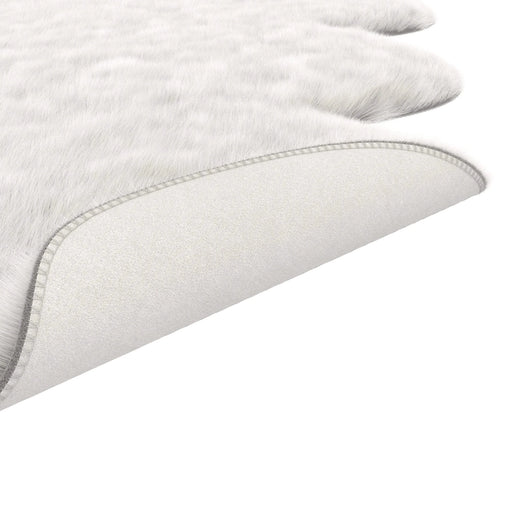 Gloss White Faux Fur Area Rug Default -DTYStore