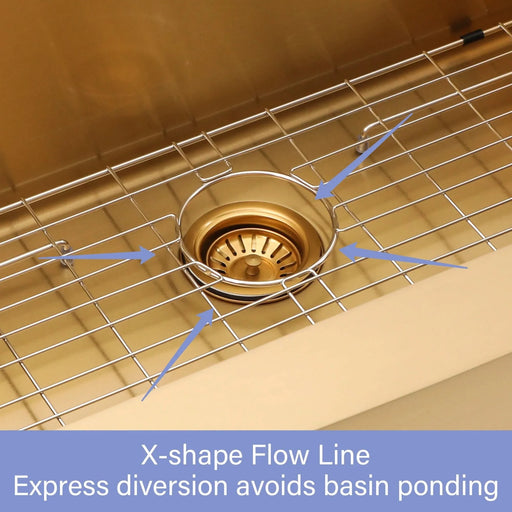 Gold Farmhouse Sink 30 Inch Kitchen Sink Stainless Steel 16 Gauge Apron Front Default -DTYStore